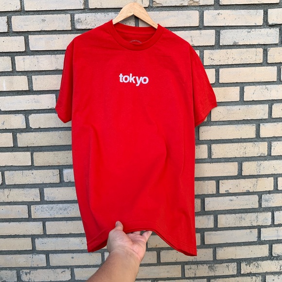 RED ASSC TOKYO LOGO T-SHIRT - Picture 1 of 7